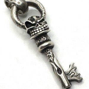 STARLINGEAR Flaming Skeleton Hothead Key Pendant Top Sterling Silver 14649